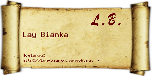 Lay Bianka névjegykártya
